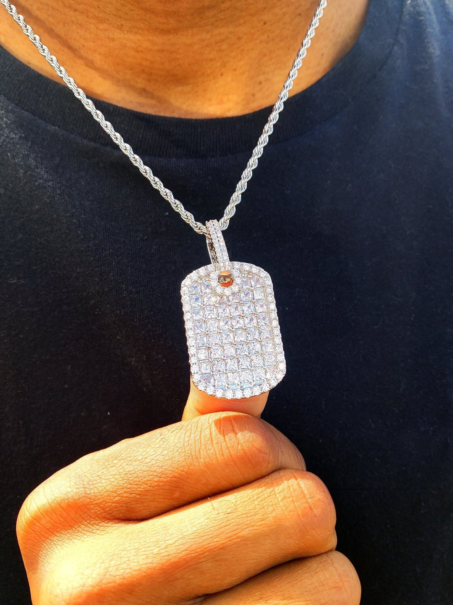Gold Diamond Dog Tag