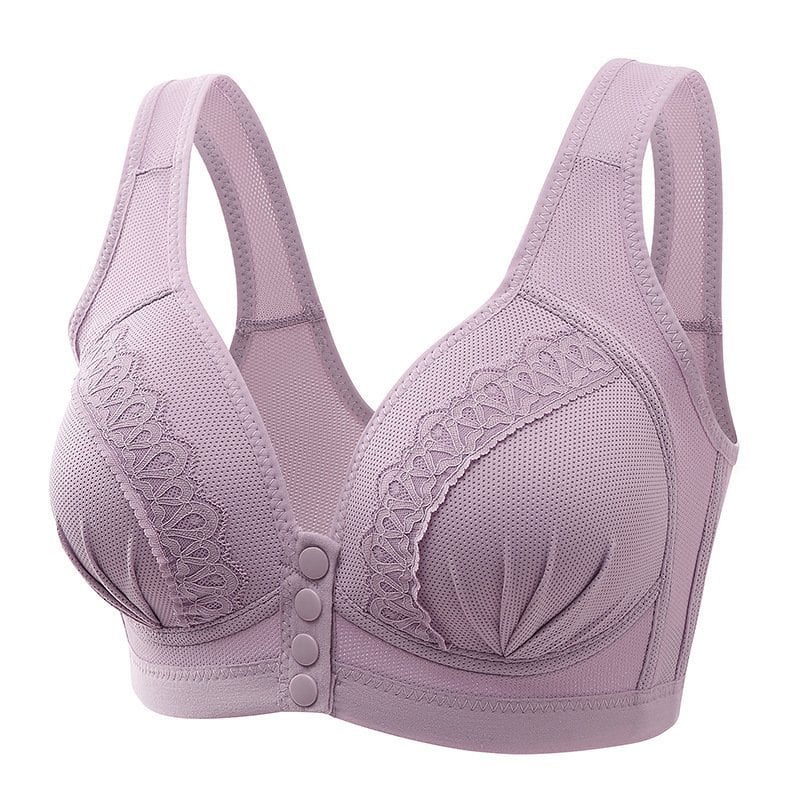 Breathable Cotton Bra - Innovative Comfort Button Front Bra