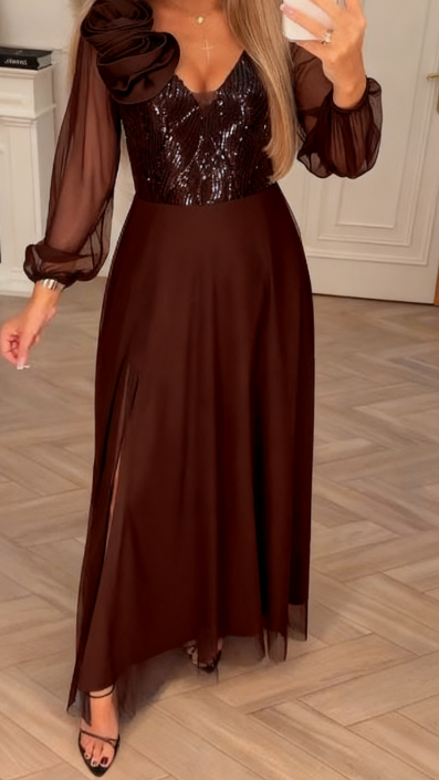 Elegant Lace Sleeve Dress - Comfortable Elegant Dress