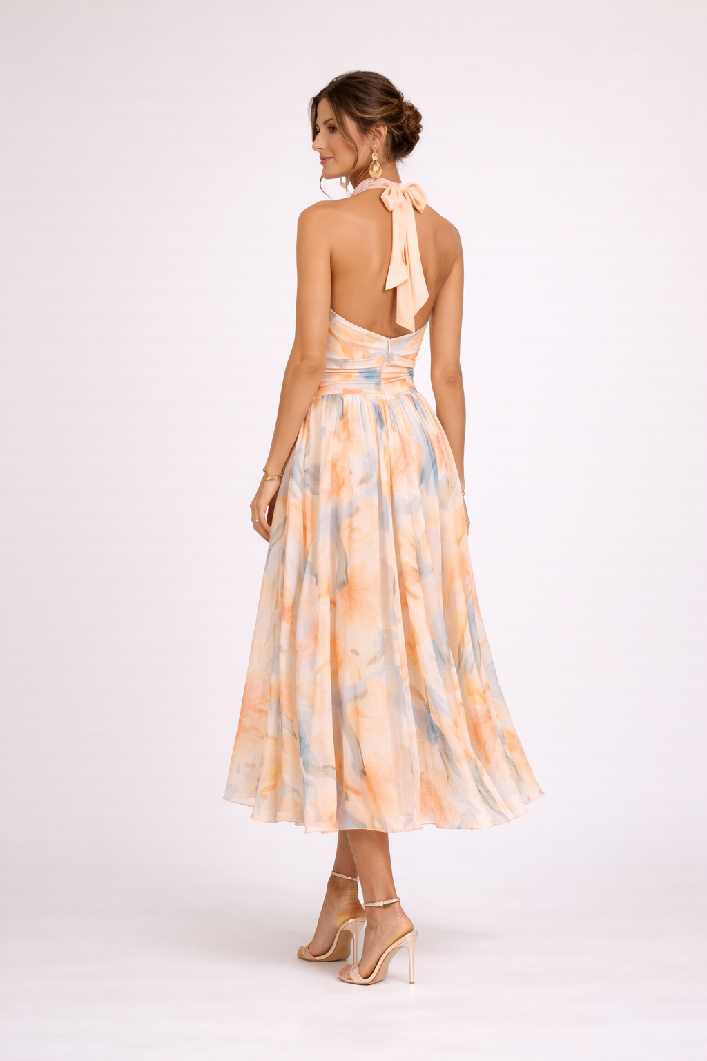 Camille — Watercolor Halter Dress