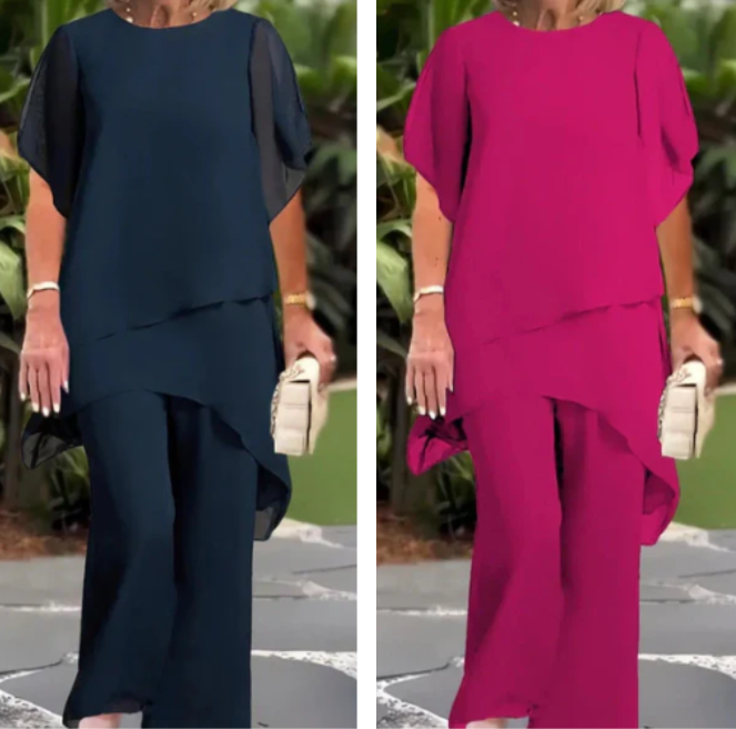 Marlowe — Asymmetric Top & Wide-Leg Trouser Set