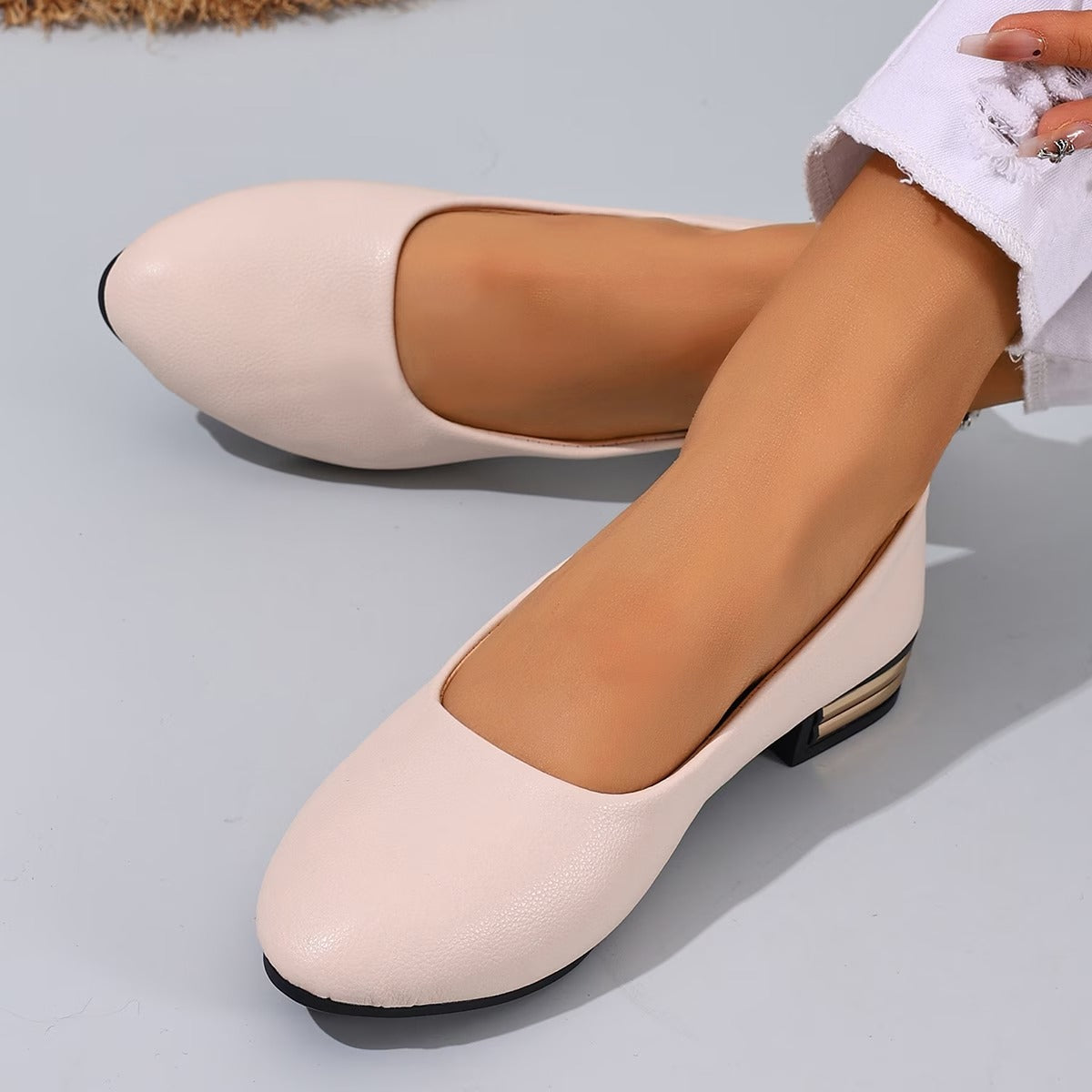 Women's leather comfortable flat loafers