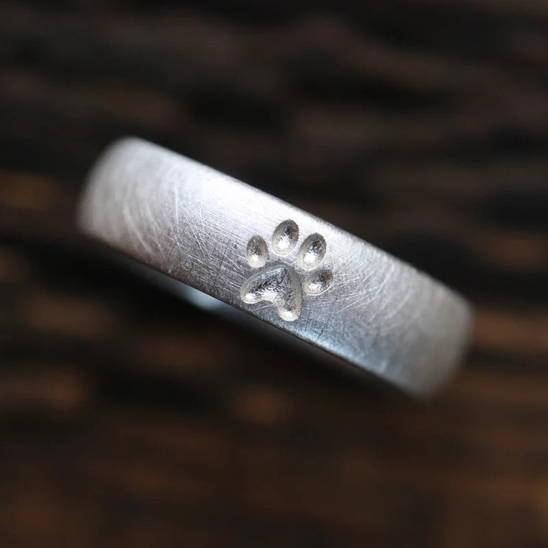 Malens — Silver Paw Print Ring