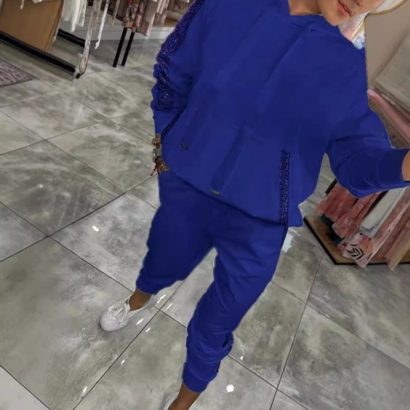 2-Piece Women's Hoodie Set with Drawstring & Pants - Soft Comfortable Set