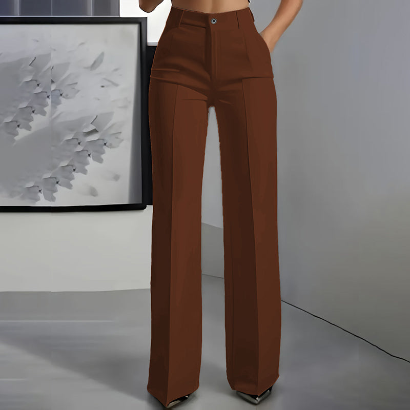 High-Waisted Refined Dress Trousers - Flattering Structured Fit