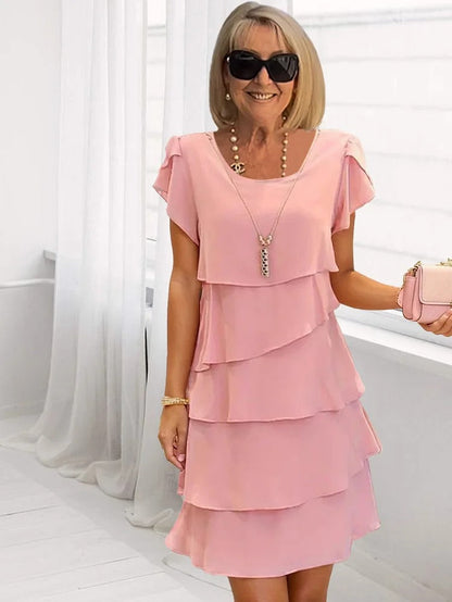 Loose Layer - Elegant Chiffon Dress