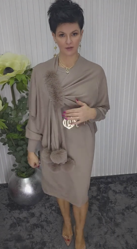 Noréa Plush Accent Long Sleeve Dress