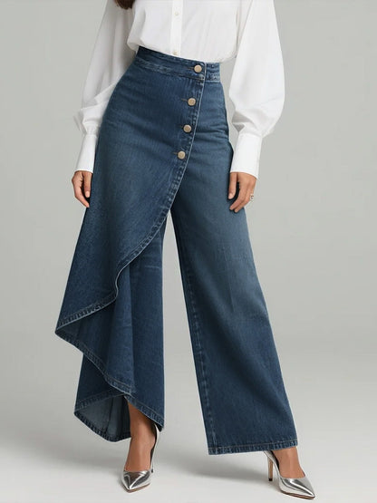 Women's High-Waisted Jeans - Stylish Loose Fit
