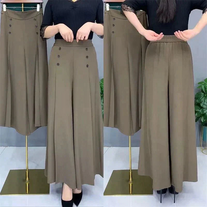 Hotishop - Comfortable Stylish Pleated Trousers with Wide Legs