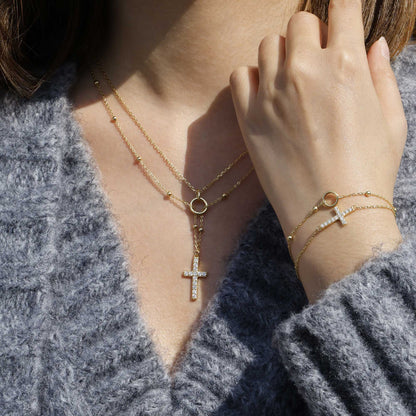 The Circle Cross — Gold Layered Faith Necklace