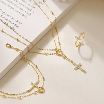 The Circle Cross — Gold Layered Faith Necklace