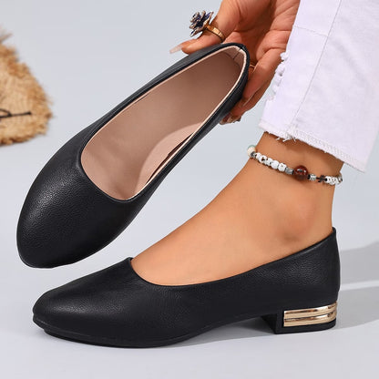 Women's leather comfortable flat loafers
