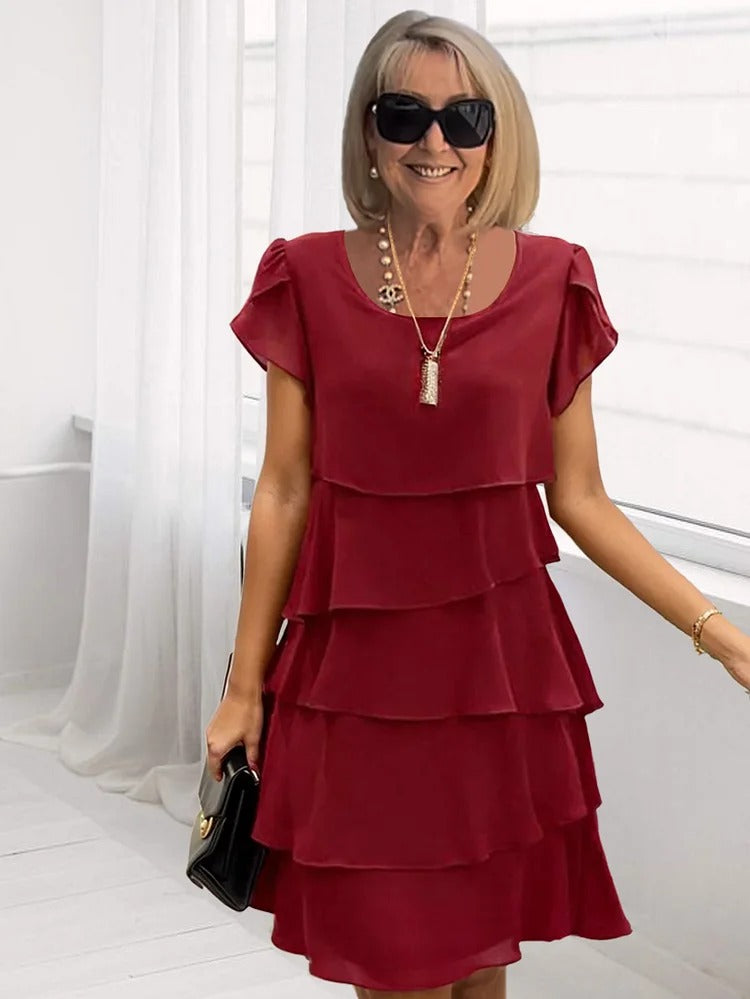 Loose Layer - Elegant Chiffon Dress