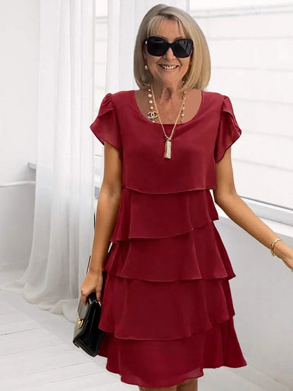 Loose Layer - Elegant Chiffon Dress