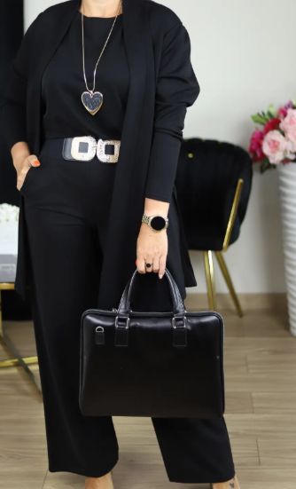 Elegant 3-Piece Set - Comfortable Long Cardigan, Top, and Pants