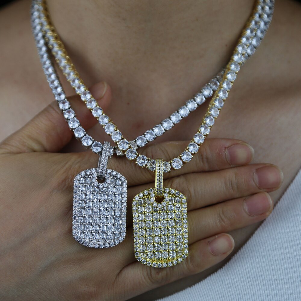 Gold Diamond Dog Tag