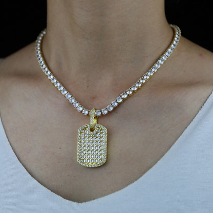 Gold Diamond Dog Tag