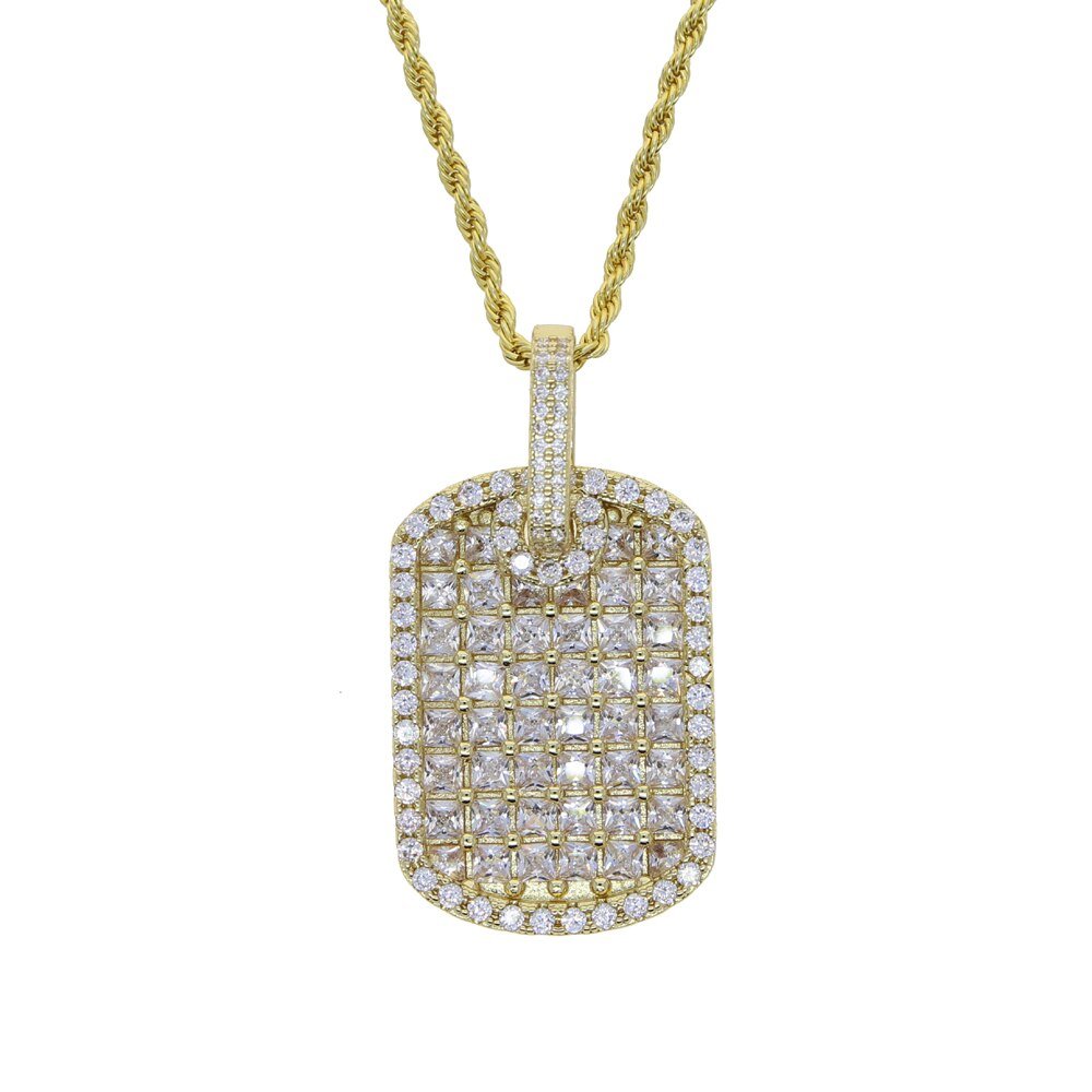 Gold Diamond Dog Tag