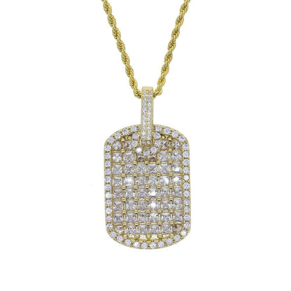 Gold Diamond Dog Tag
