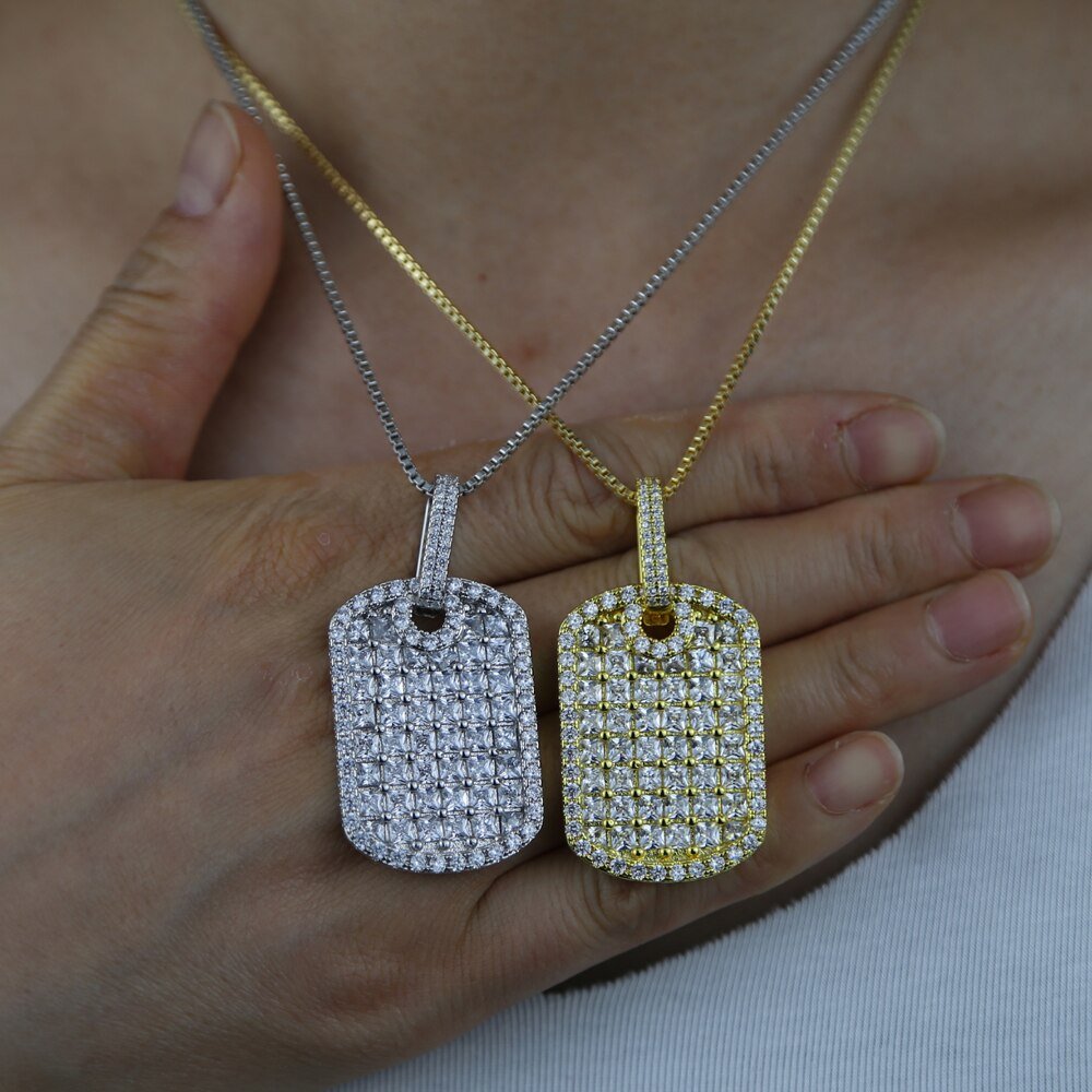 Gold Diamond Dog Tag