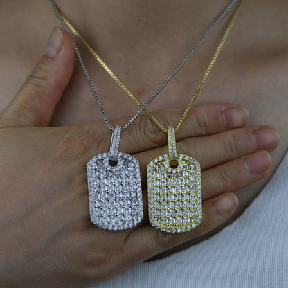 Gold Diamond Dog Tag