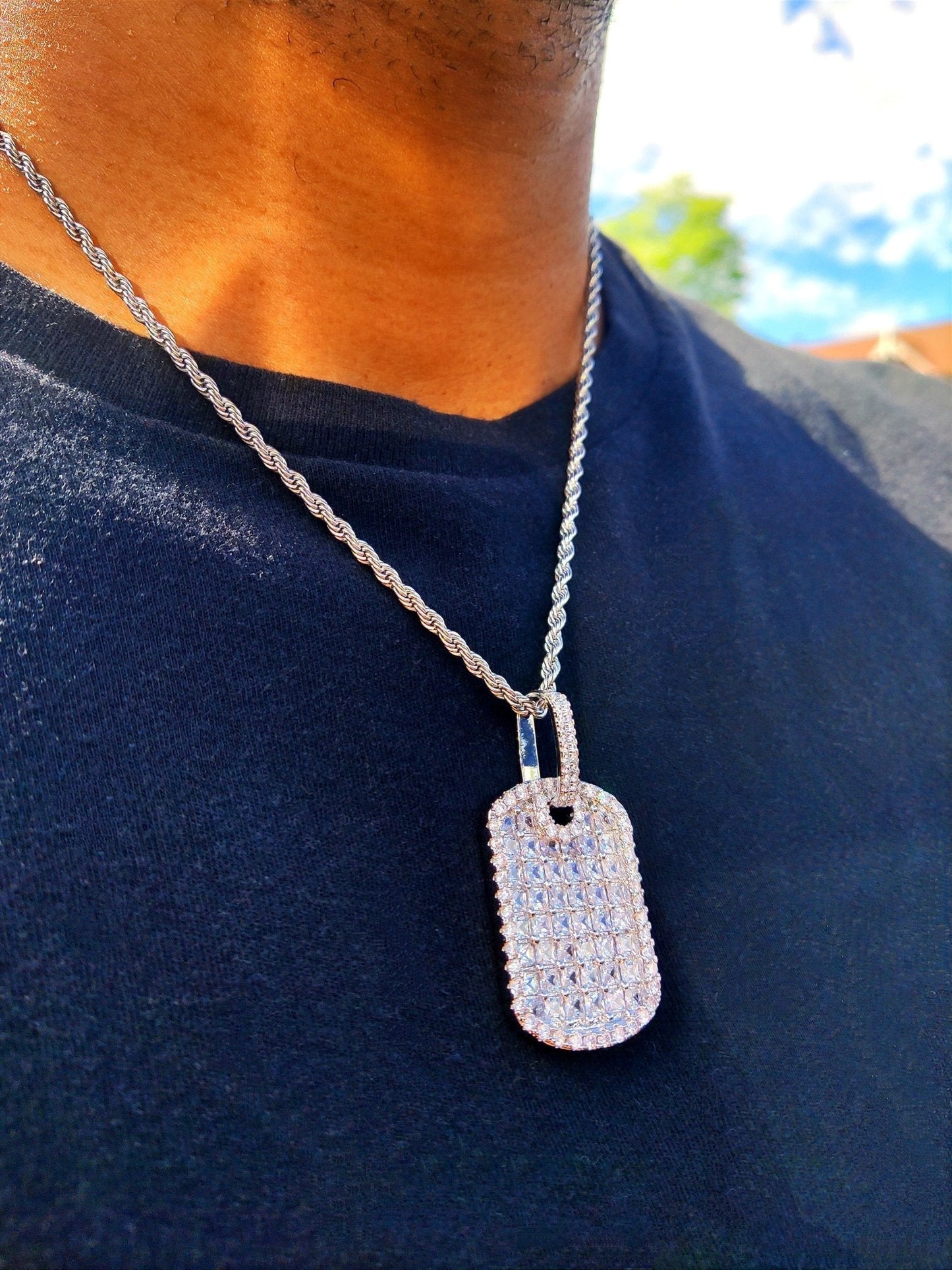Gold Diamond Dog Tag