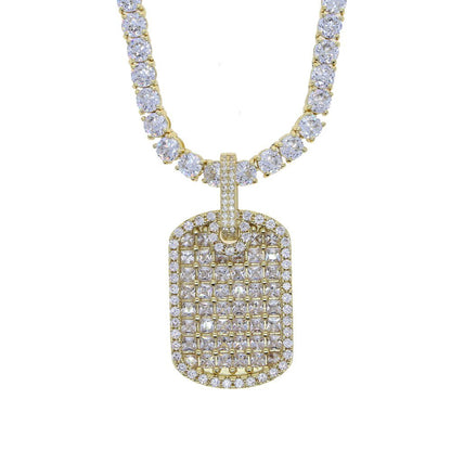 Gold Diamond Dog Tag