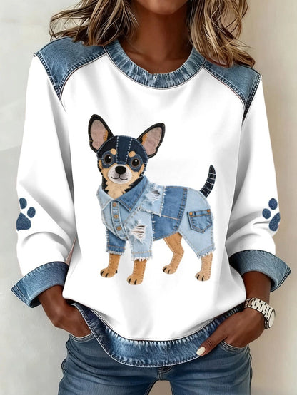Women's Denim Sweatshirt - Stylish