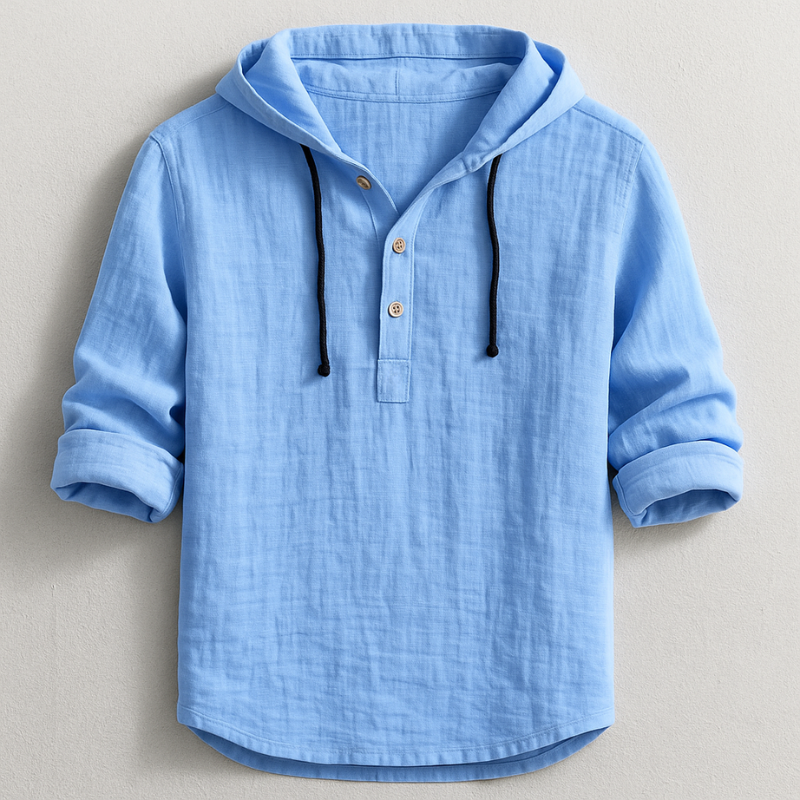 Lorenzo - Refined Linen Hoodie Shirt