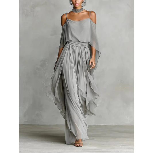 Isabela — Chiffon Cami & Wide-Leg Trouser Set