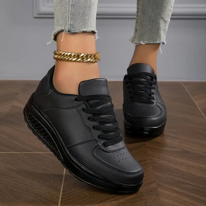 Women's Casual Fashion - Breathable Platform Wedge Sneakers