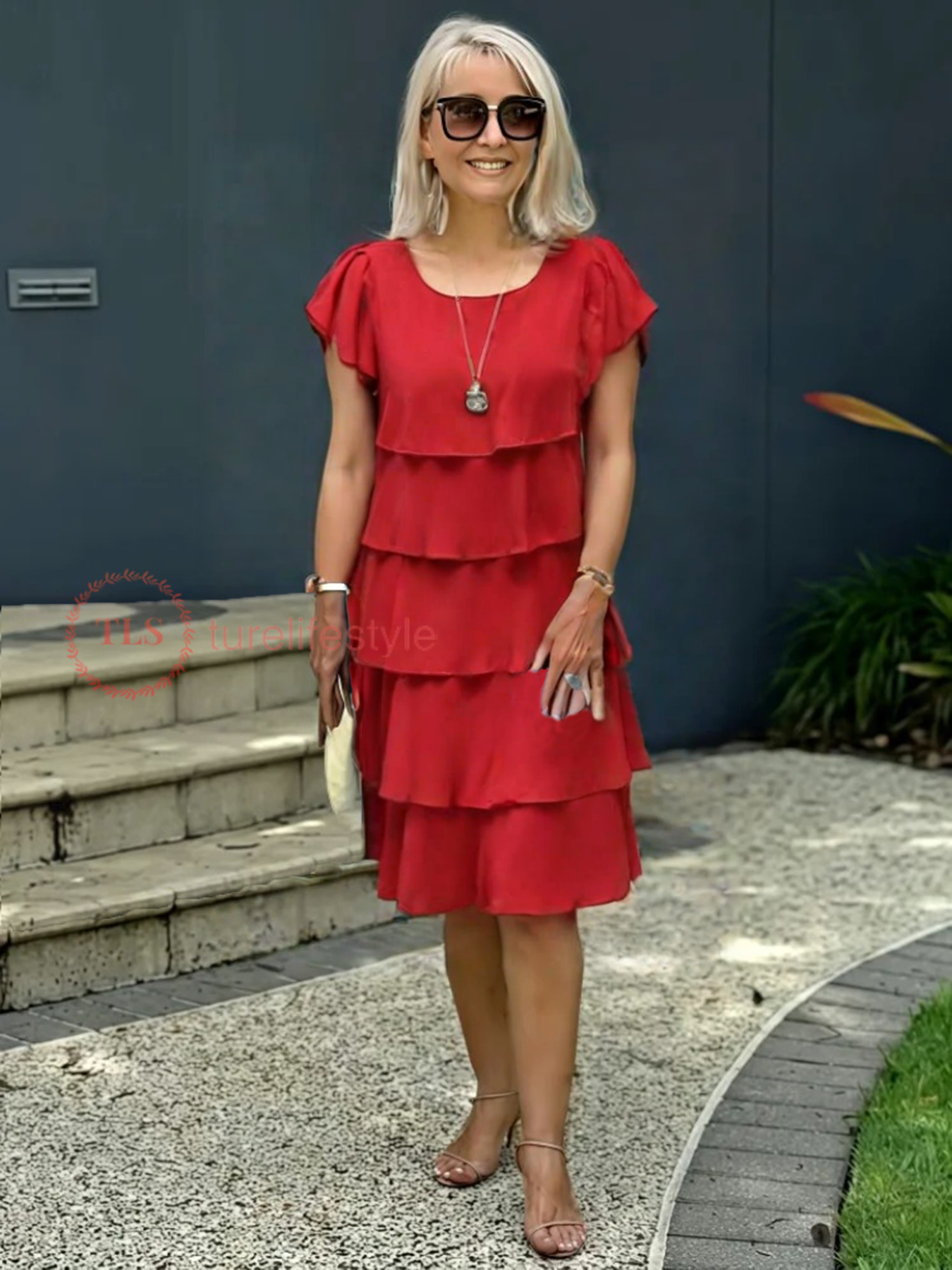 Loose Layer - Elegant Chiffon Dress