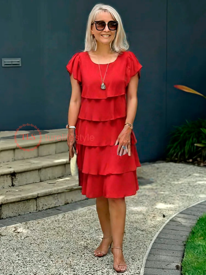 Loose Layer - Elegant Chiffon Dress