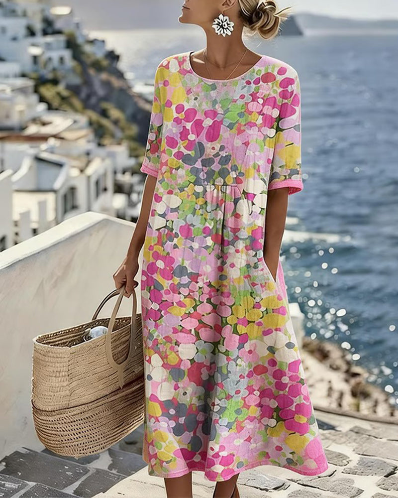 Rona — Floral Loose Midi Summer Dress