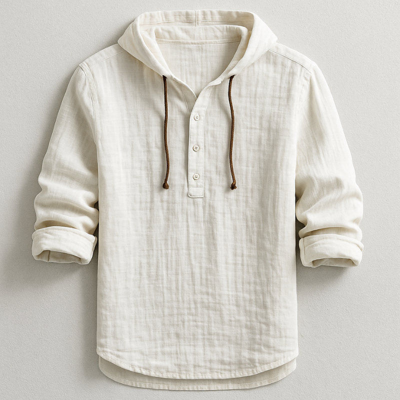 Lorenzo - Refined Linen Hoodie Shirt