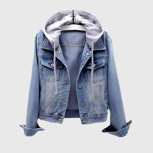 Hooded Denim Jacket Relaxed Urban Ease
