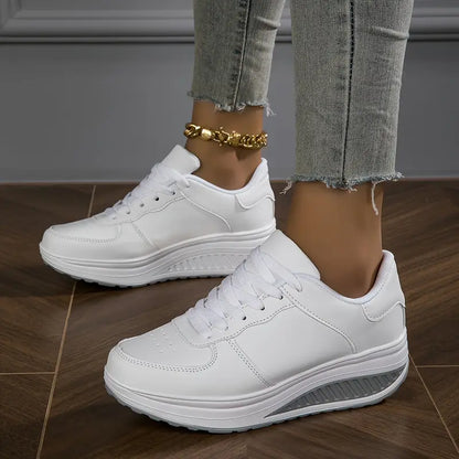 Women's Casual Fashion - Breathable Platform Wedge Sneakers