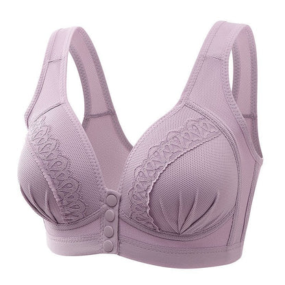 Breathable Cotton Bra - Innovative Comfort Button Front Bra