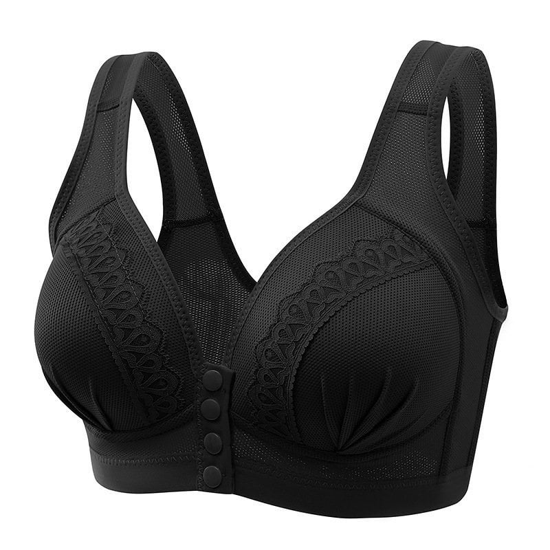 Breathable Cotton Bra - Innovative Comfort Button Front Bra