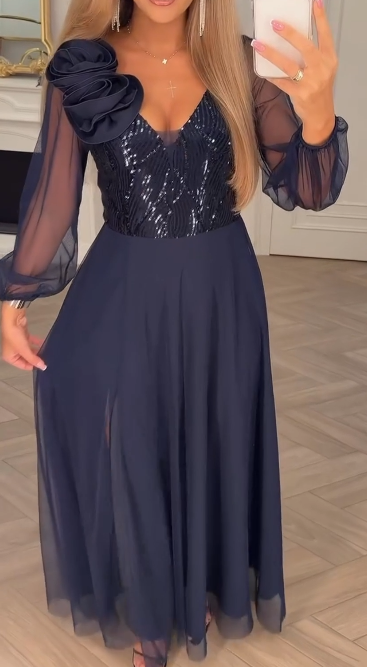 Elegant Lace Sleeve Dress - Comfortable Elegant Dress
