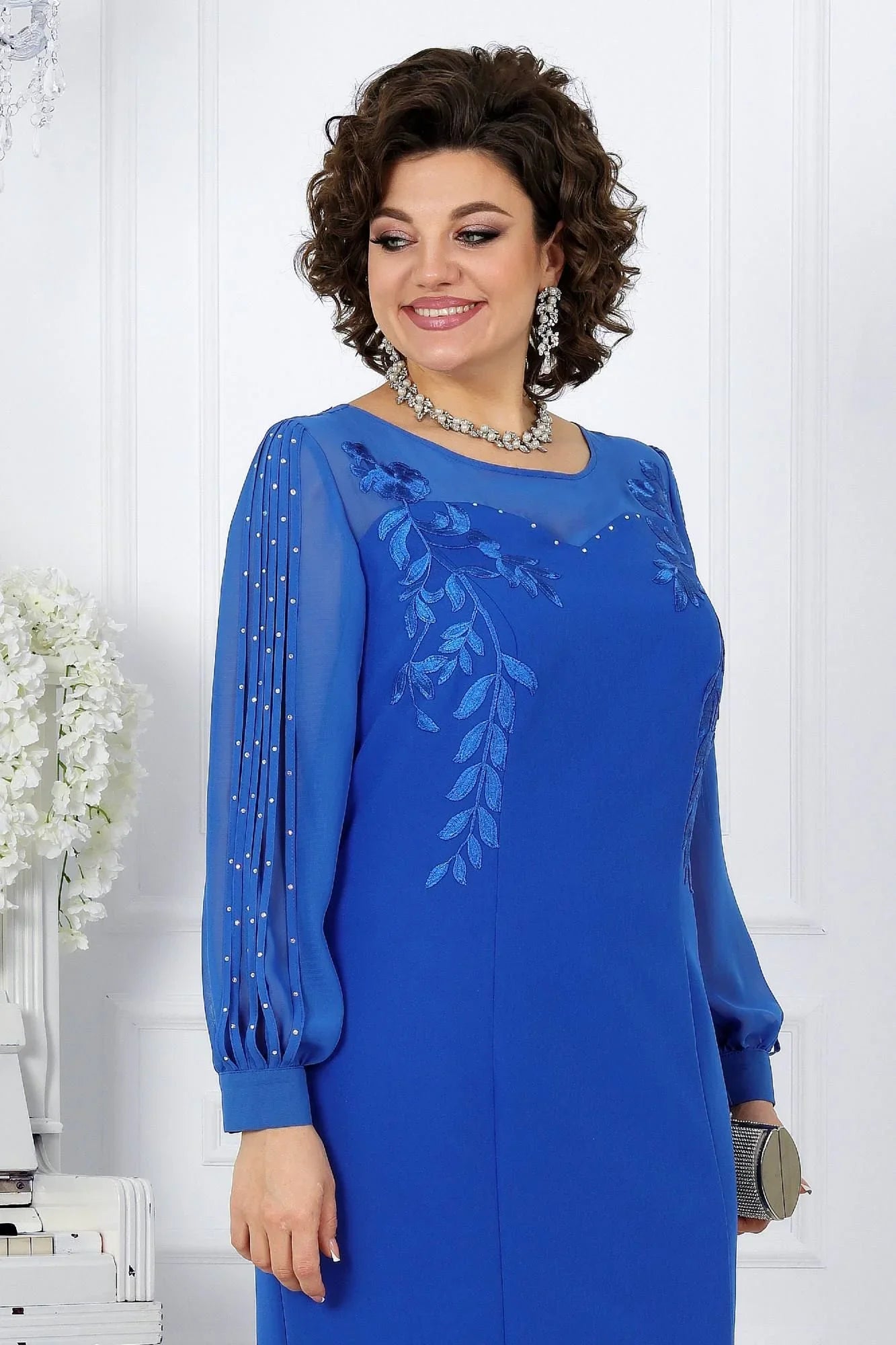 Elegant - Chiffon & Lace Detail Dress