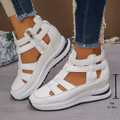 Comfortable, lightweight wedge sandals with side zipper