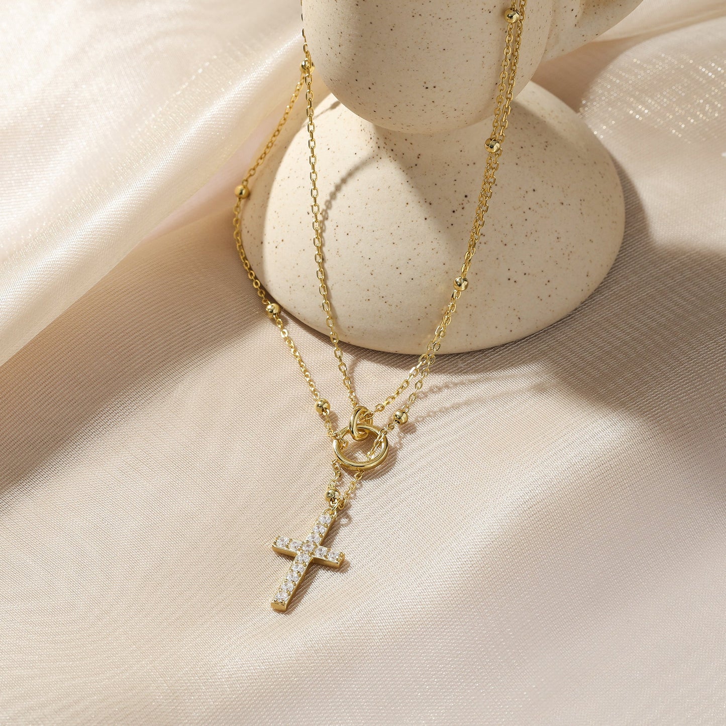 The Circle Cross — Gold Layered Faith Necklace