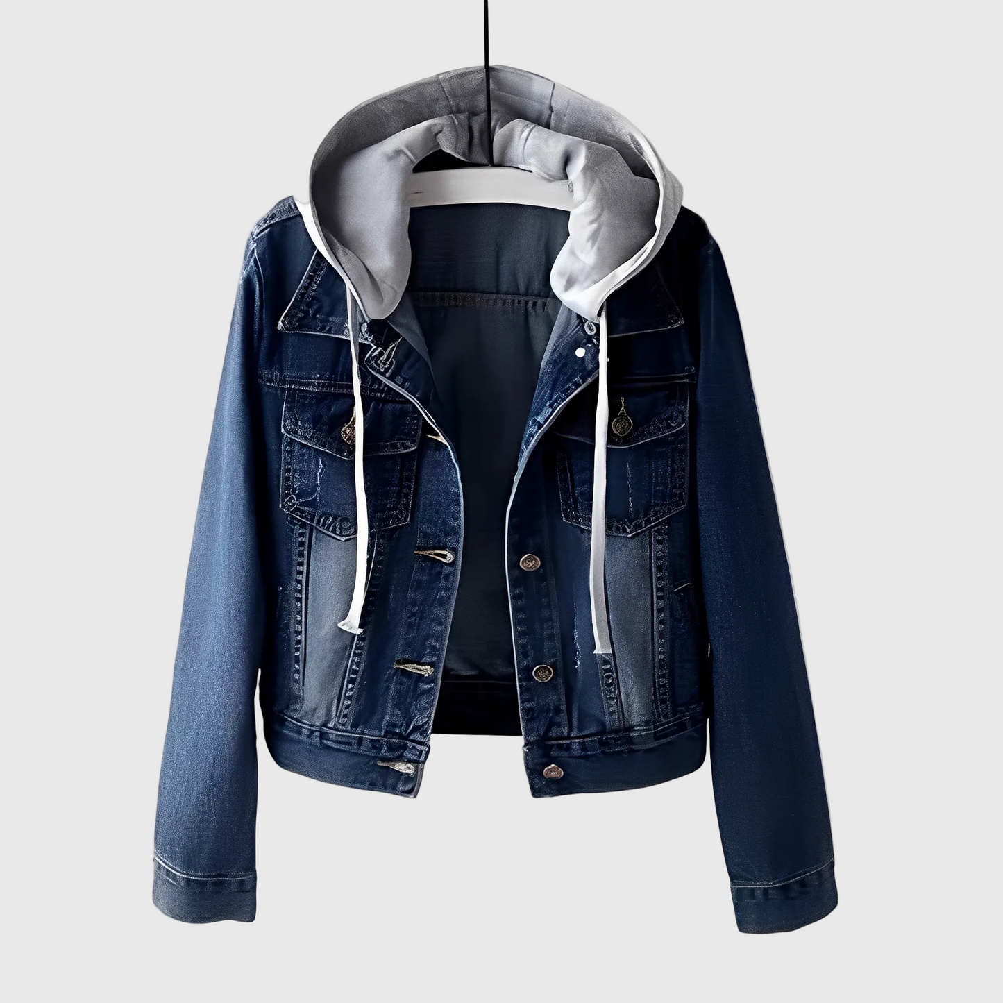 Hooded Denim Jacket Relaxed Urban Ease