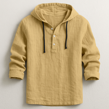 Lorenzo - Refined Linen Hoodie Shirt