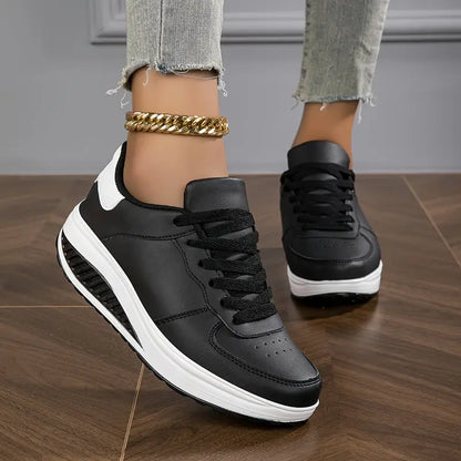 Women's Casual Fashion - Breathable Platform Wedge Sneakers