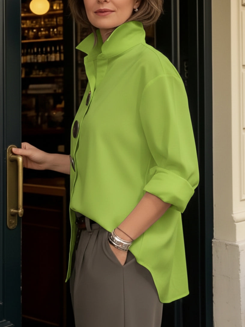 Elegant cotton and linen blouse - Comfortable loose blouse