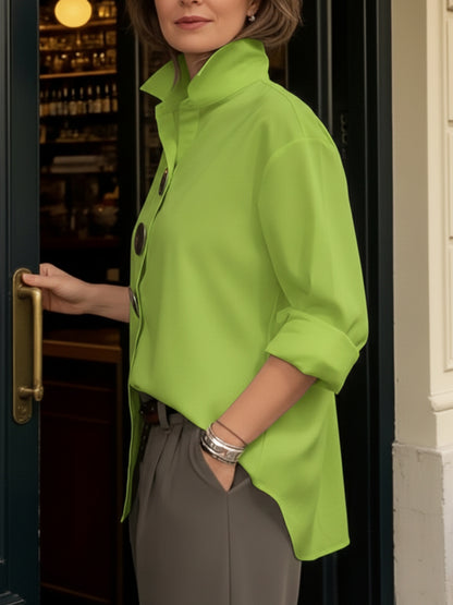 Elegant cotton and linen blouse - Comfortable loose blouse