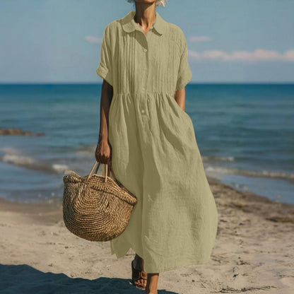 Alízé — Linen Button-Front Summer Dress