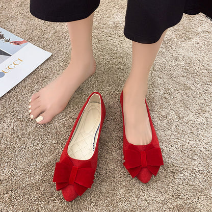 Bow Elegant Chunky Heel Square-Toe High Heels, Women Shoes
